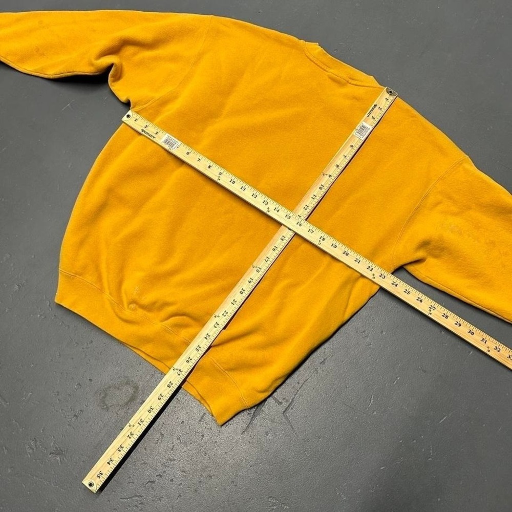 Vintage 90s Nike white tag mustard yellow embroidered check Crewneck sweatshirt - Picture 4 of 7